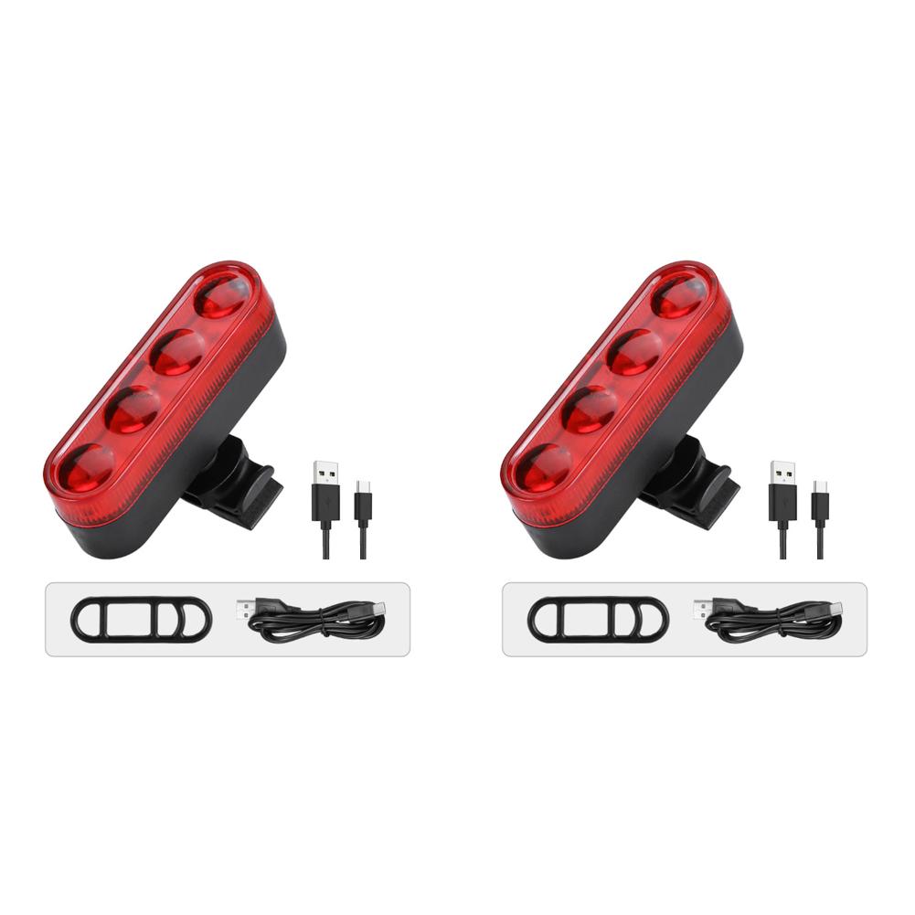 

2-5PCS LED Bike Tail Light USB Rechargeable Safety Warning Taillight Waterproof Bicycle Rear Night Light for Night Running