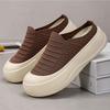 Summer Breathable Thick Soled Shoes with Toe Caps, Solid Color, Shallow Opening, Height Increasing Shoes, Simple Soft Sole, Half Support