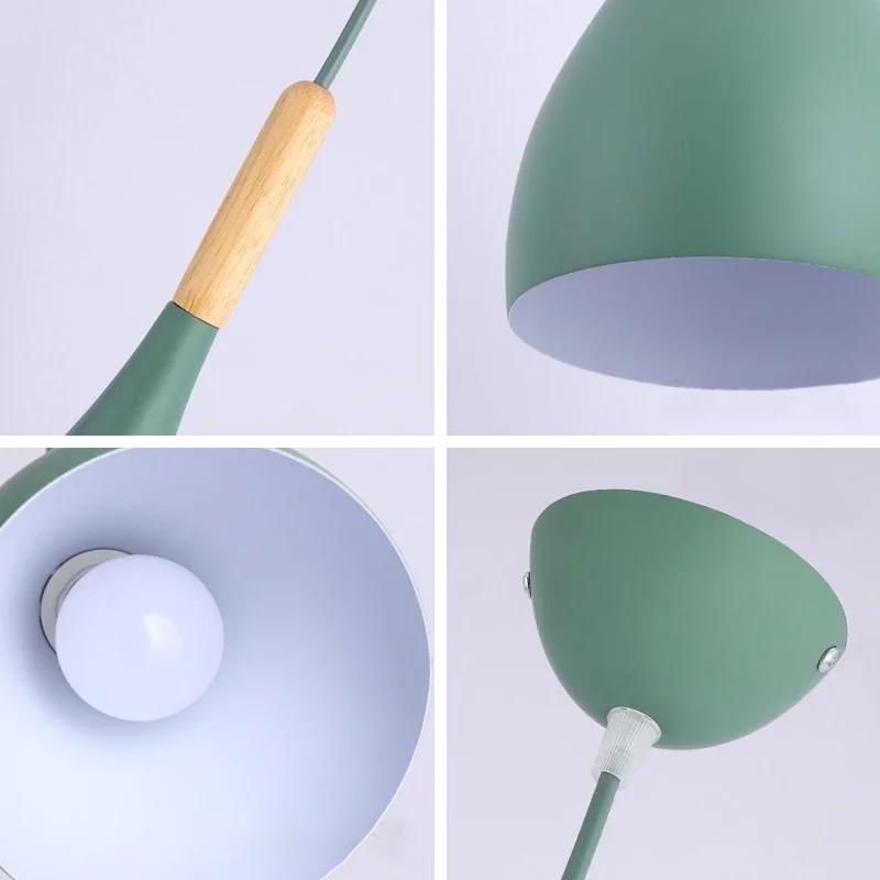 Multicolour Lustre Lamps Pendant Lights Restaurant Wood Hanging Lighting Light Fixtures Modern E27 LED Loft Hanglamp