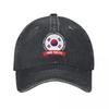 Arts Martiaux Coréens Tang Soo Do Drapeau de la Corée du Sud Principes Motivationnels Casquette en Jean Chapeau Léger d'Été Casquette de Baseball