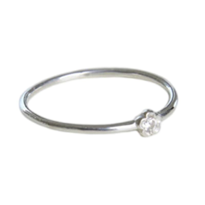 

Delicate Floral Crucifix Heart Adjustable Stacking Ring Copper Materials Brilliant Cubic Zirconia Gemstones