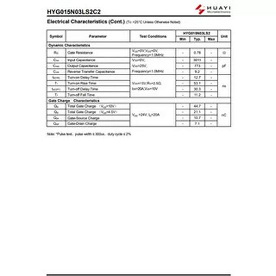 Neuer Original HYG015N03LS2C2 PDFN5x6-8L N-Kanal MOSFET
