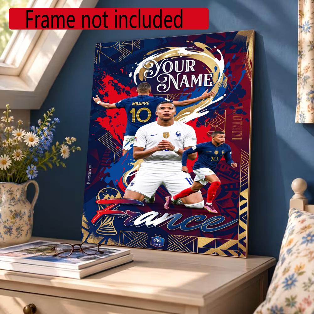 Mbappe Personalized Name Diamond Paintings Mosaic Wall Round Diamond Art Painting Kits Embroidery Crystal Accessories Frameless
