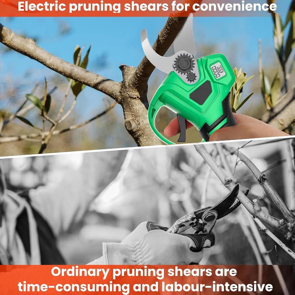 20V Cordless Pruner Electric Scissors with Brushless Motor  Power Garden Tools for Efficient Wood Cutting
