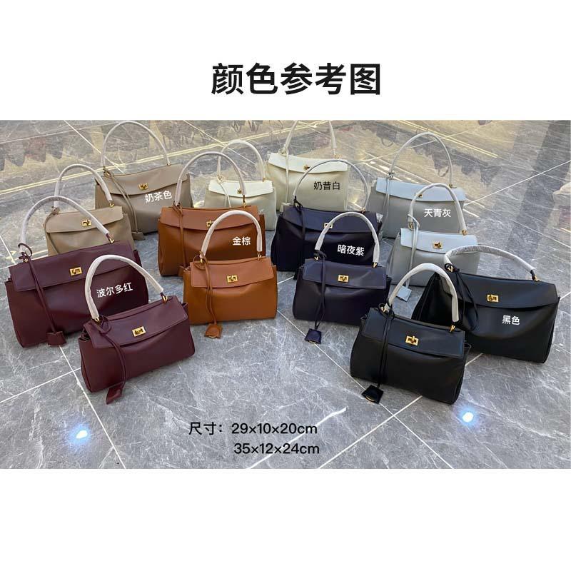 2025 New Women's Bag Authentic Leather High-end One-shoulder Large Capacity 100-piece Cross-border Cowhide