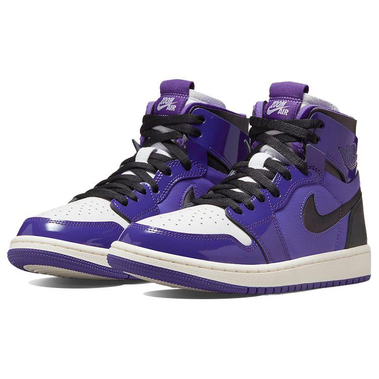 Air Jordan 1 Zoom Comfort Court Purple Lack Damen Sneaker Schwarz CT0979-505