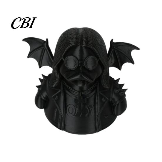 Bay Window Ornament 3D Printed Rock Duck Figurine Ornament, Dark Style Desktop Gothic Showcase Decoration Sculpture, Artistic Animal for Halloween