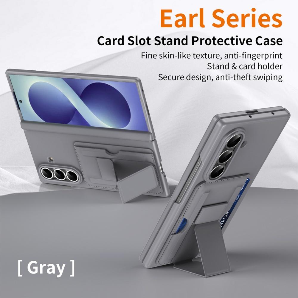 For Samsung Galaxy Z Fold 8 Ultra 7 6 5 Foldable Card Slot Stand Holder Leather Case Hinge Anti-drop Shockproof PC Cover