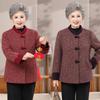 Fleece new autumn and winter autumn and winter clothing mother woolen grandma middle-aged elderly coat thickened Tang clothing woolen top women