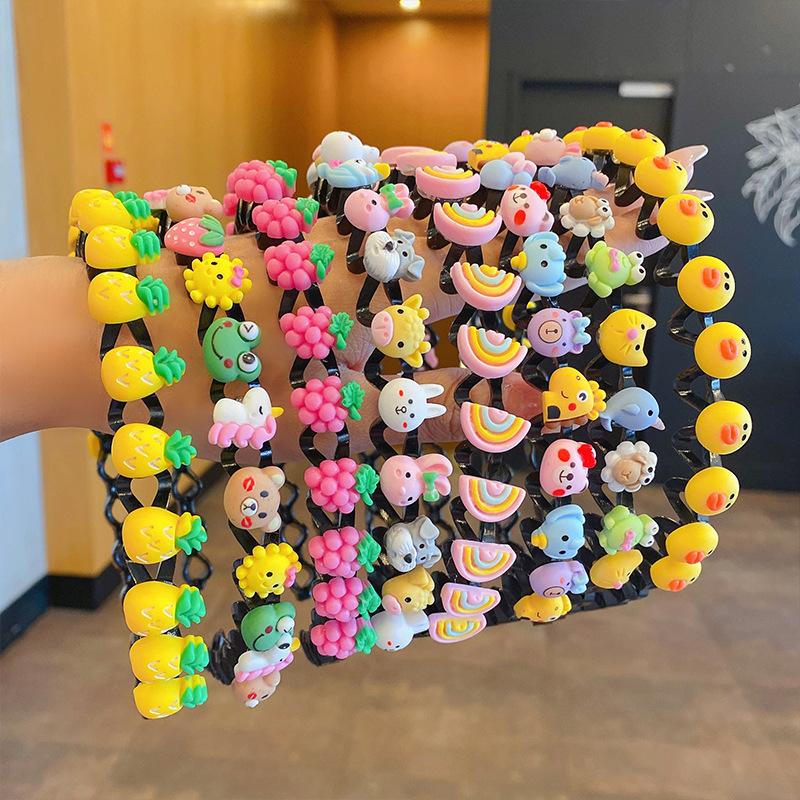 Summer Cartoon Wave Headband Children'S Candy Color Headband Hairpin Bangs Broken Hair Finishing Artifact Girls Hair Accessories Women