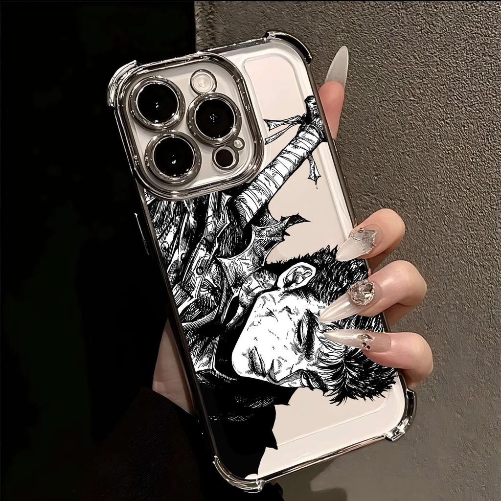 Anime B-Berserk G-Guts New Plating Case For Samsung S25 S24 S23 S22 S21 S20 FE Note20 Plus Ultra 4G 5G Anti Fall Back Cover