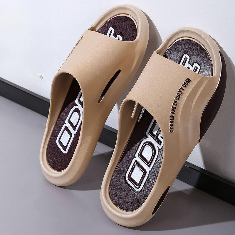 

Сандалии мужские летние домашние противоскользящие трендовые дезодорирующие одежда 2025 новые домашние толстые подошвы спортивные для отдыха 44-45 хаки