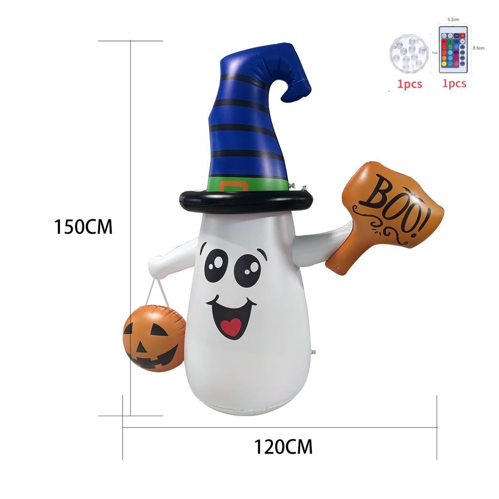 Nafukovací duch Halloween s dálkovým ovládáním RGB LED světla Venkovní dětské hračky Halloween dekorace