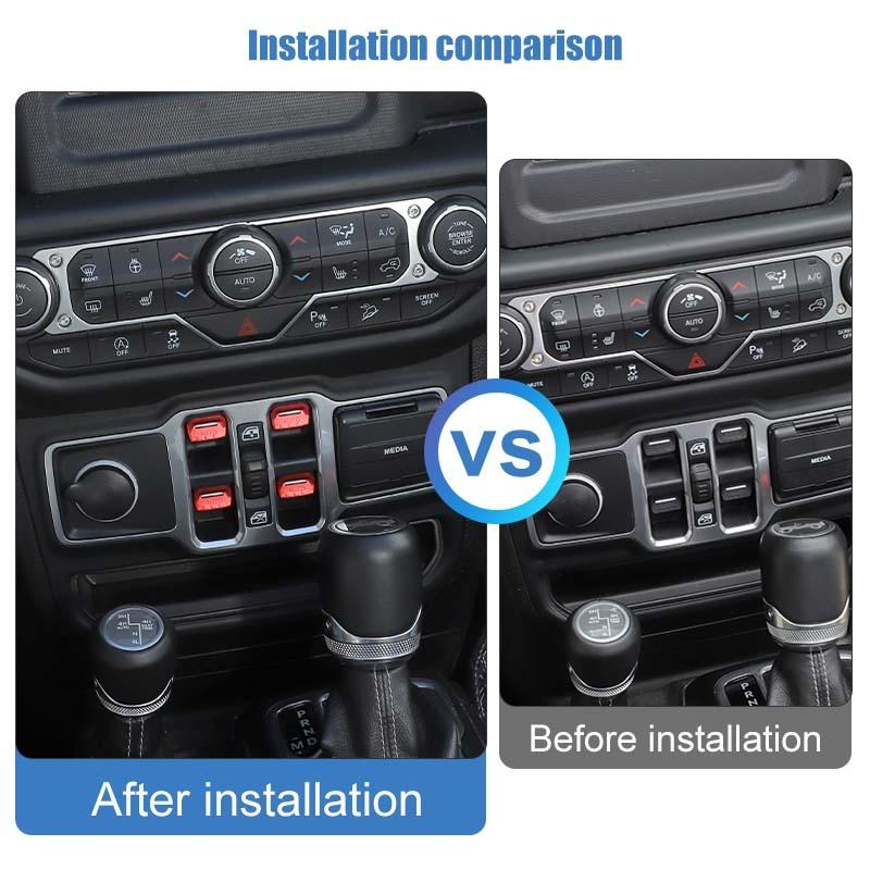 Fönsterkontrollknapp Dekoration Dekorativt Skydd Klistermärke Passar För Jeep Wrangler JL För JT Gladiator 2018 Och Upp Interiörtillbehör