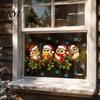 PVC Window Decorations 1/2 Sheets Christmas Cartoon Owl Cling, Standing on Branch Bird Holiday Glass Decals Static Sticker, Removable Waterproof