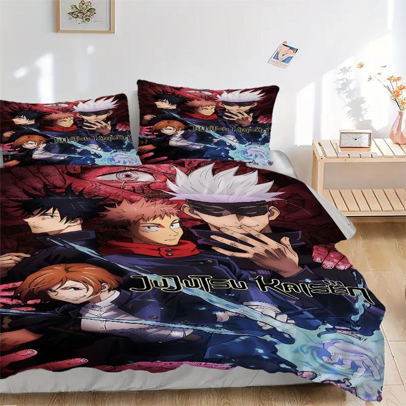 Jujutsu Kaisen Magic Battle Print 3Pcs Bedding Setduvet Cover With 2 Bedropillowcase Home Birthday Gift