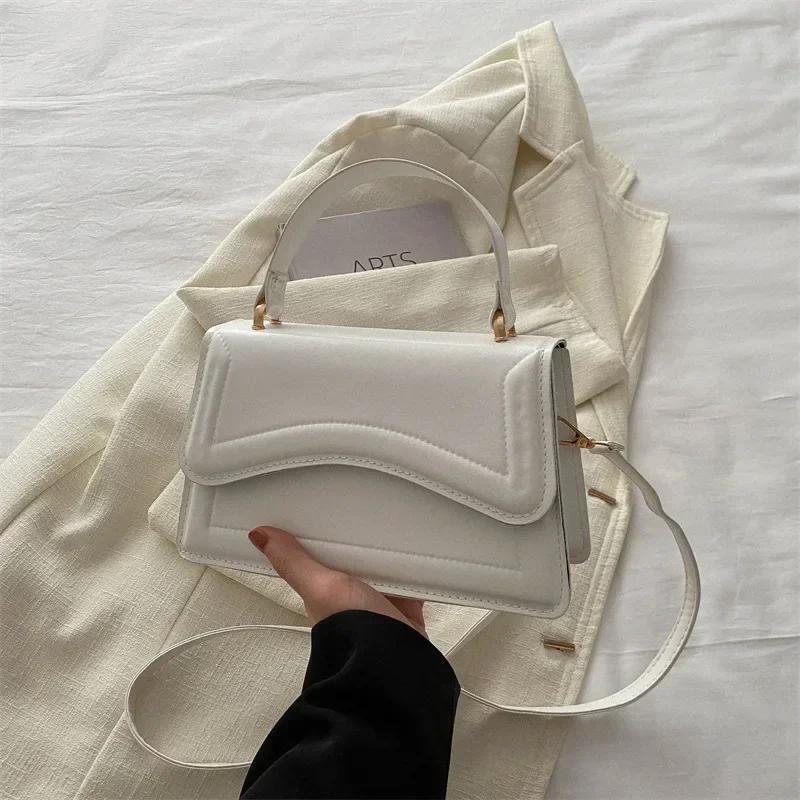 High Quality PU Leather Handbag Purse Women's Bag Solid Color Shoulder Crossbody Bags Lady Messenger Small Tote