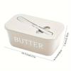 1 Stück Mehrfarbige Butterdose Kühlschrankdose mit Messer Keramik Rechteckige Butterdose mit Deckel Butterdose Aufbewahrung