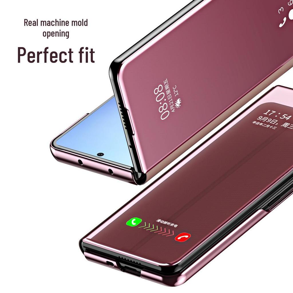 Samsung Z Fold7/6/5 Phone Case: Smart Flip Mirror, Full Coverage, Anti-Fall, Foldable Screen Protection.