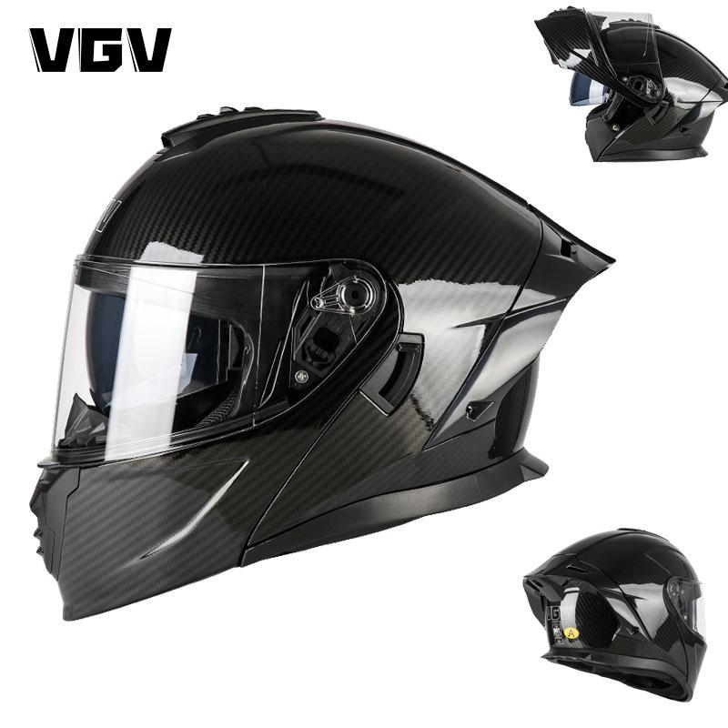 New Motorcycle Helmet Custom Peeling Helmet Four-season Universal Double Lens