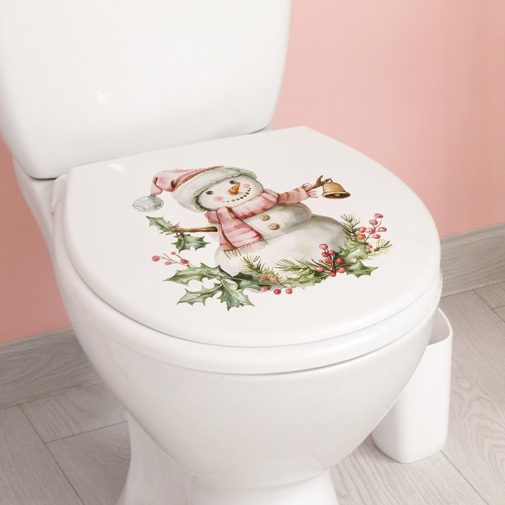 Fun-m216 Christmas Snowman Bell Bathroom Toilet Toilet with Home Decoration Stickers