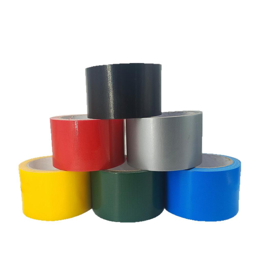 Heavy-Duty Waterproof Single-Sided Adhesive Fabric Tape for Carpet and Floor Insulation - No-Mess, Black/Red