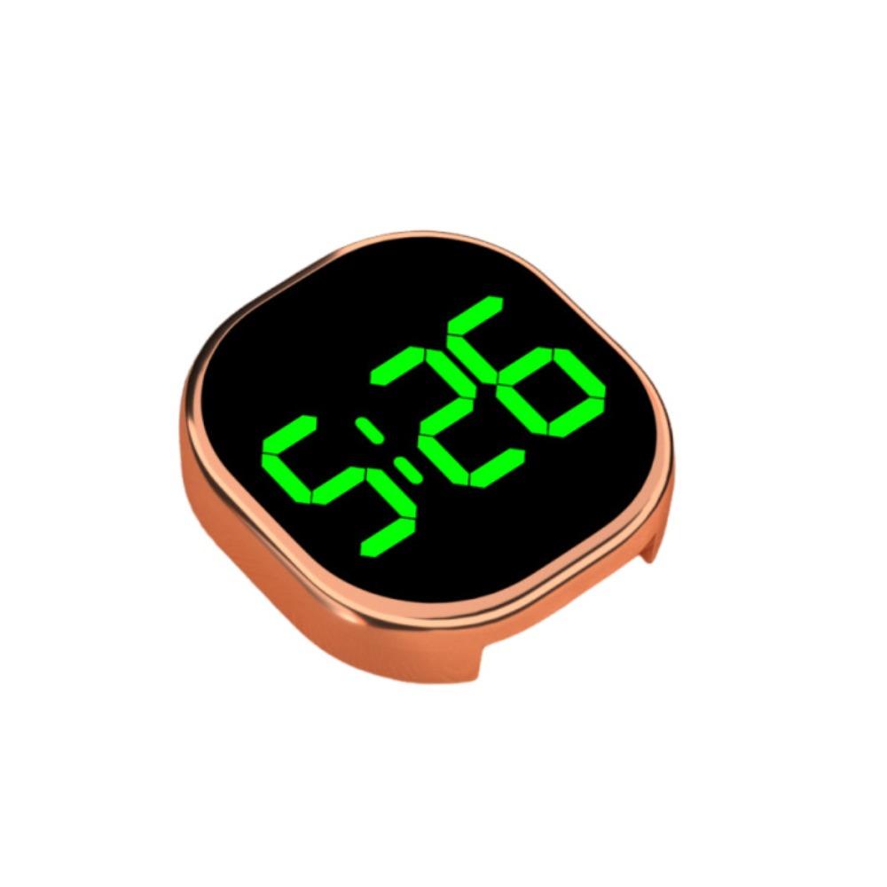 Touch-Activated Car Dashboard Clock LED Time Display Alloy Digital Clock Novelty Simple LED Electronic Watch Automobile Interior