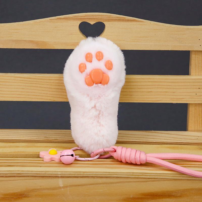 Cute Simulated Cat Paw Plush Toy Pendant Cat Paw Doll Keychain Schoolbag Pendant Pet Cat Toy