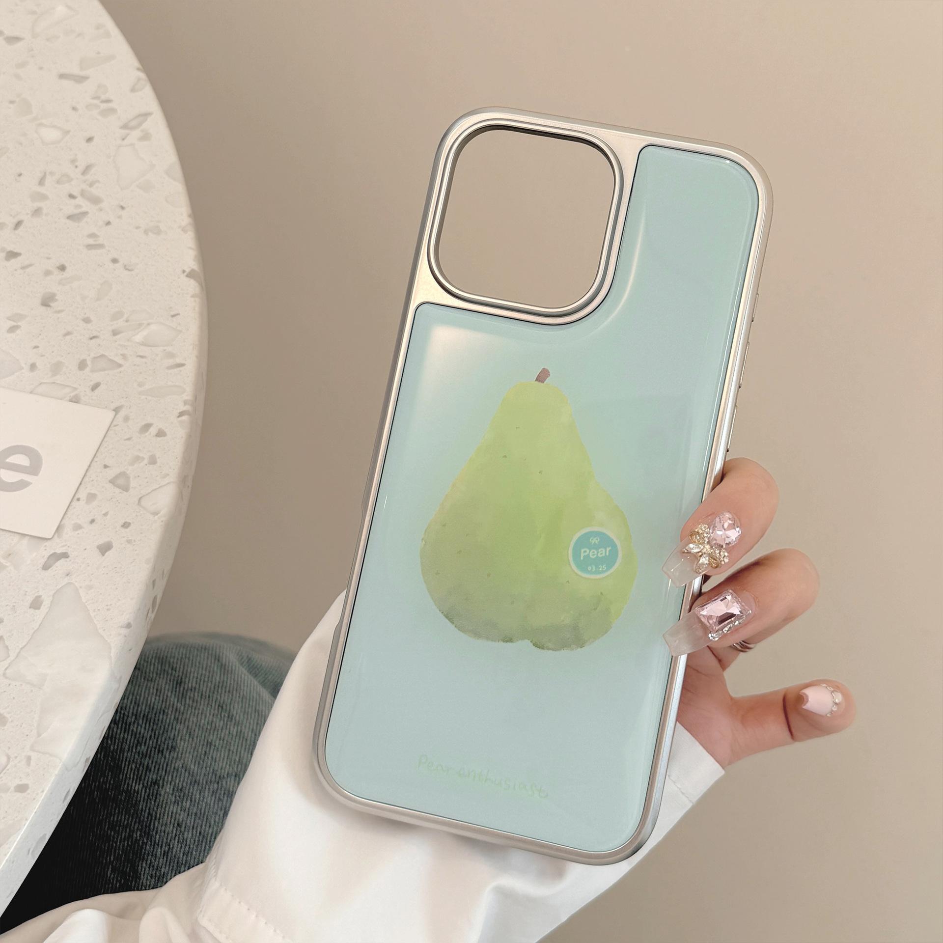 

Fruit Suitable for Apple 15pro Max Mobile Phone Case Iphone16 Drop Glue13 Electroplating14 Niche 12 Huawei Samsung S25ULTRA