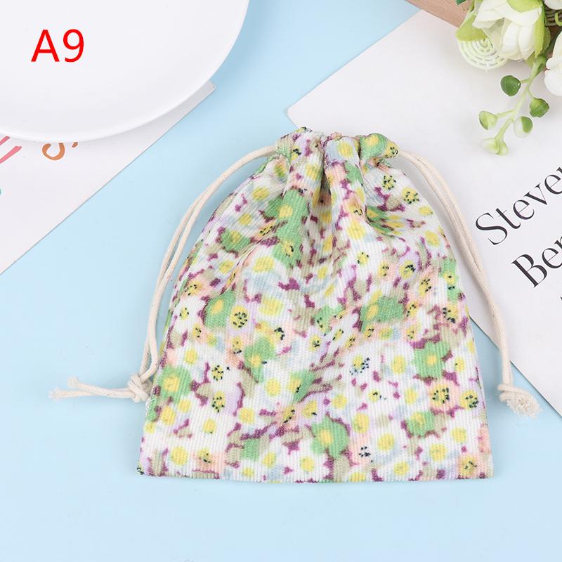 Cute Corduroy Small Lipstick Cosmetic Coin Purse Key Drawstring Storage Bag Women Jewelry Tote Rope Pouch String Bags Organizer