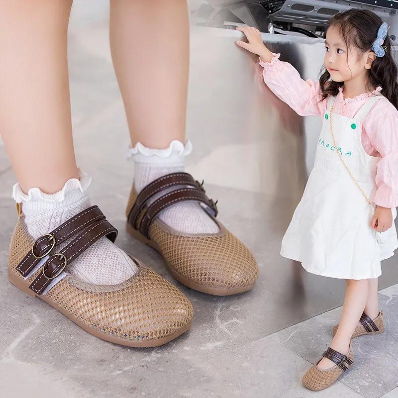 Children's Shoes Korean Girl Princess Shoes Breathable Hollow Net Sandals Children 1-2 Years Old Soft Sole Toddler Shoes