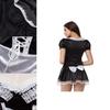 Alluring Short Sleeve Lace Women's Costume French Maid Dress For Halloween Festivities