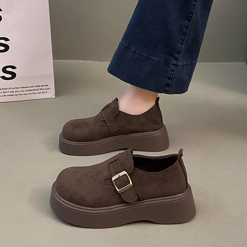 

Толстая подошва, увеличивающая рост, туфли Doudou Birkenstock, женская обувь 2025 года, новая весенне-осенняя женская обувь, взрыв знаменитостей в Интернете, лоферы Boken, одиночные туфли 40