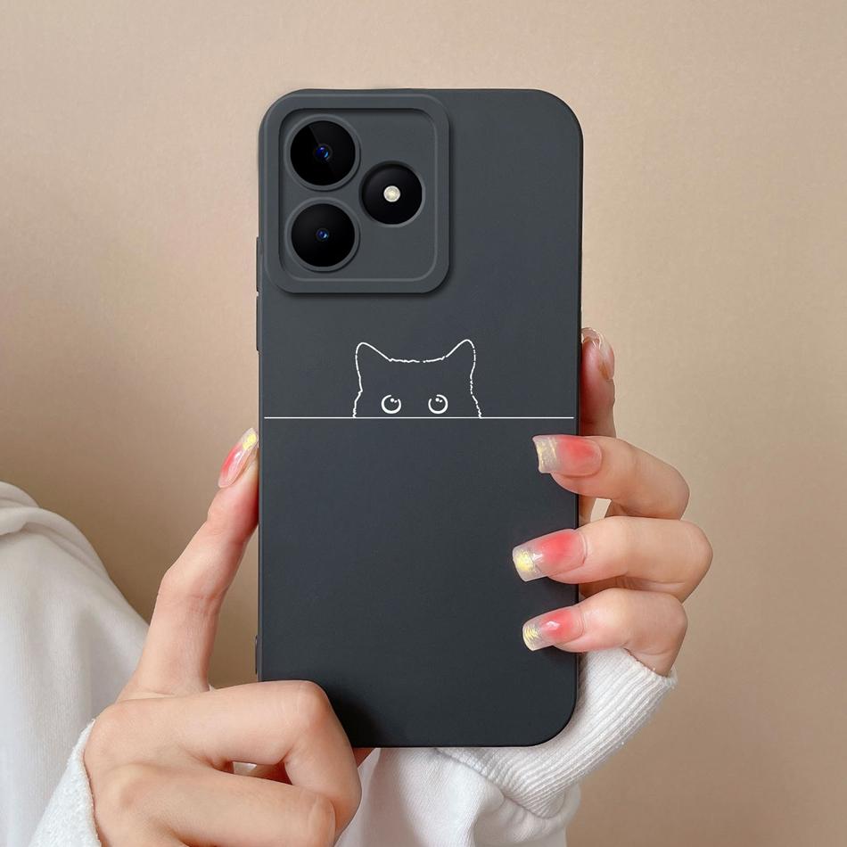 Coque Simple Pour Realme Note 50 Style Décontracté Protection Complète Anti-Choc Coque Arrière Silicone Liquide Doux Modèle RMX3834 Coque