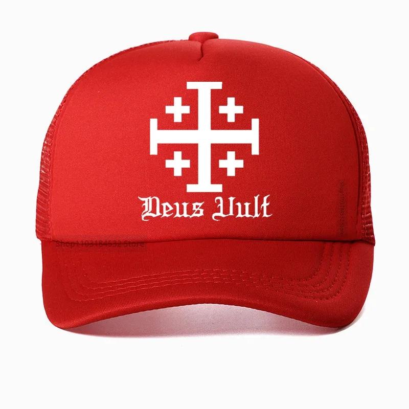 Jerusalem Cross Religion Unisex hat Unisexs Retro for Baseball cap Franziskaner Holyland Christian Creativity Gift Caps Casquette Adjustable