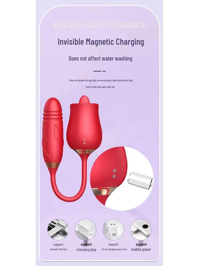 Dual-Head Gardenia Vibrator: Licking, Sucking, & Telescopic Features for Women's Pleasure