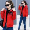 Plus Size Korean Women's Loose Fleece Hooded Sweater Coat Cardigan Jacket for Students