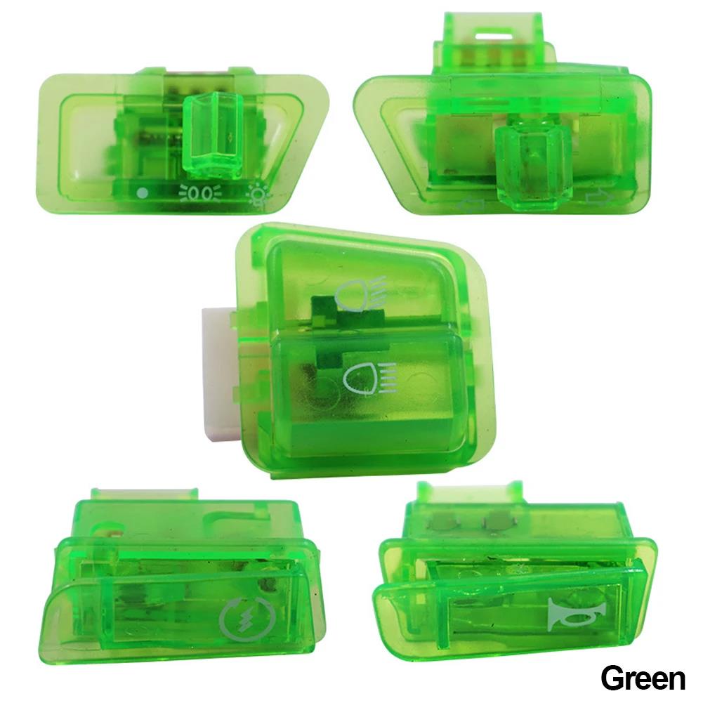 5PCS Motorcycle Start Switch Horn Light Turn Signal High Low Beam Button Switch Connecters for Scooter ATV Moped Accessories