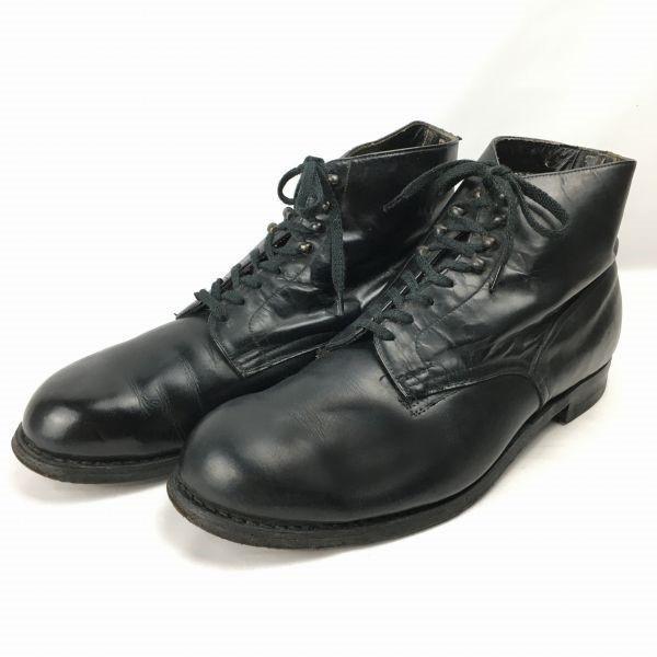

European Pre-70s Vintage Short Military Chukka Officer Service Boots Black Size 27.5H Men’s