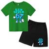 3-12 Ensemble décontracté sportif pour garçons et filles, T-shirt d'été cool à manches courtes et imprimé numéros 6 et 7, style