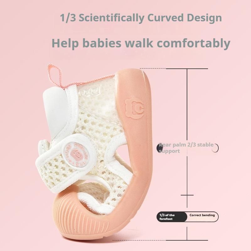 Summer Breathable Mesh Walking Sandals Soft Anti-Slip Sneakers for 0-2 Years Old Baby Boys Girls