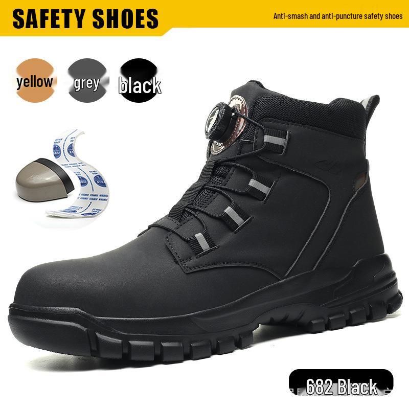 Men's High-Top Waterproof Safety Boots – Anti-Smash, Anti-Puncture, Comfortable for Extended Wear