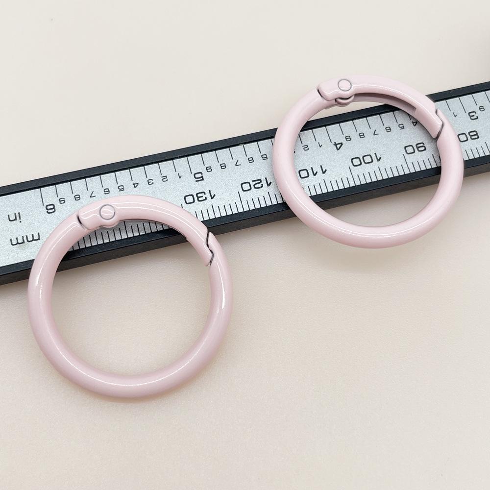33mm Colorful Coil Spring Snap Buckle Luggage Bag Doll Keychain Ring Ornament