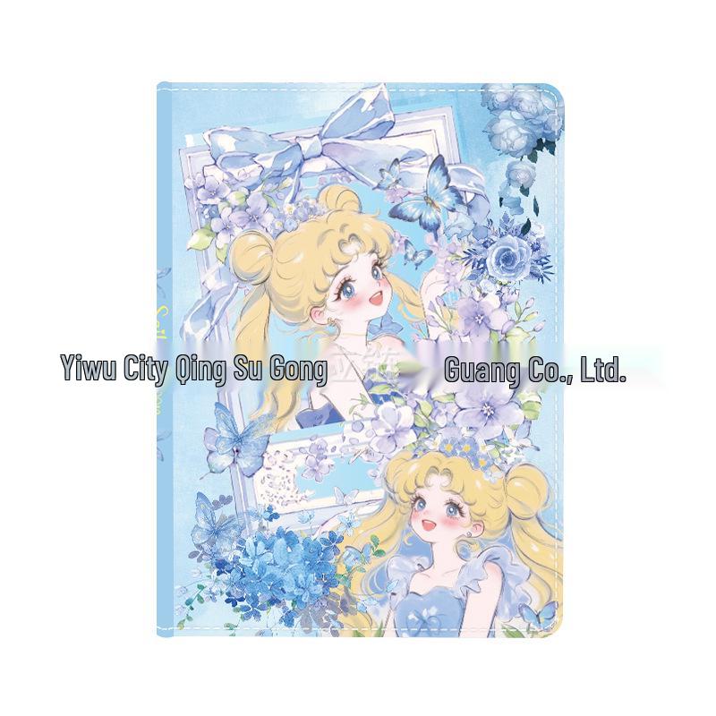 B5 Anime Picture Frame Girl Notebook - Cartoon Leather Cover Diary A-010