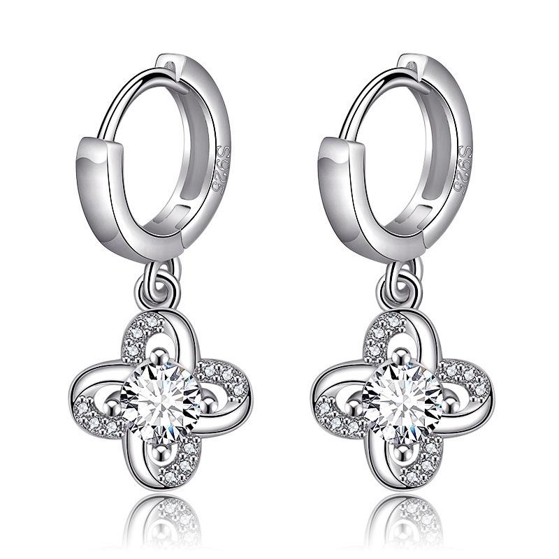 Zircon Hollow Star Stud Earrings for Women Classic Round Square Fashion Ear Cuffs