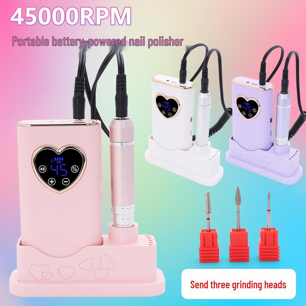 Rechargeable 45,000 RPM Nail Grinder - Low Noise, Professional Cuticle Remover