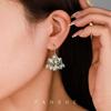 Bohemian Crystal Fringed Earrings Handmade Ethnic Style Ear Hook Fan Atmosphere Korean Dongdaemun Earrings