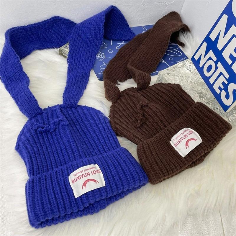 Knitted hat children's trendy brand design hot-selling autumn and winter warm niche personalized rabbit ear wool hat