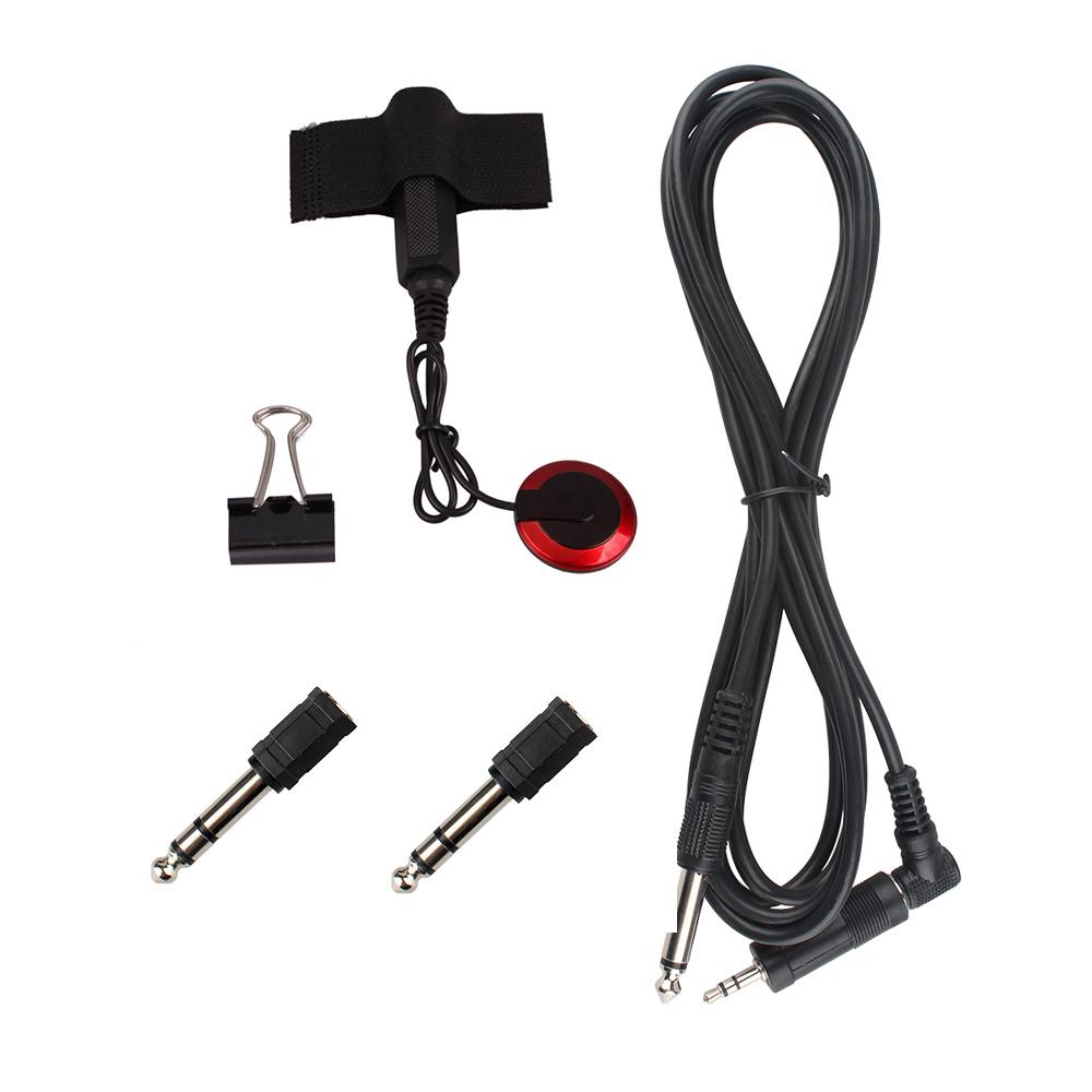 Universal String Instrument Pickup Set with Pickup + 6.35mm Audio Cable + 2pcs 6.35mm to 3.5mm Adapters + Metal Clip