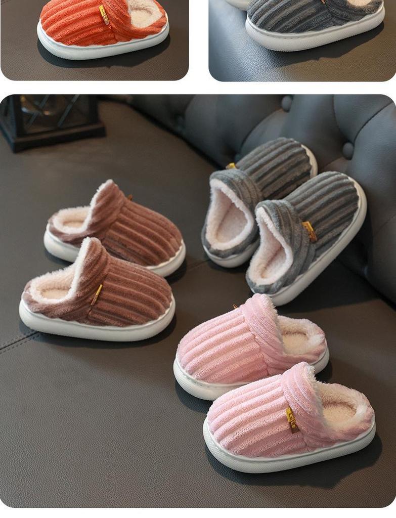 Dětské kreslené plyšové domácí pantofle s uzavřenou patou – Hřejivá bavlna pro chlapce a dívky, Ideální na podzim a zimu